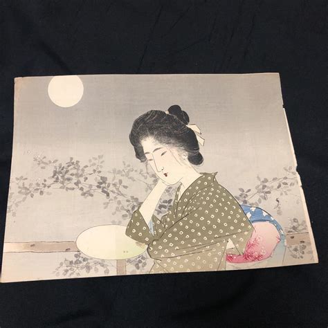 Yahooオークション 【真作保証】筒井年峰 木版口絵 浮世絵 錦絵 美