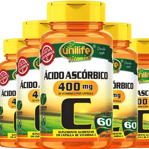 Kit Vitamina C Suplemento Alimentar Vitaminico Vegano Cido Asc Rbico