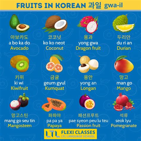 Fruits In Korean 🍋 Korean 한국어 Flexi Classes Forum