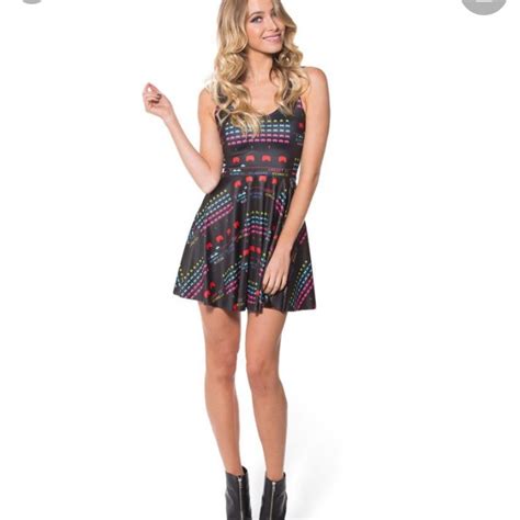 Blackmilk Space Invaders Scoop Skater Dress Gem