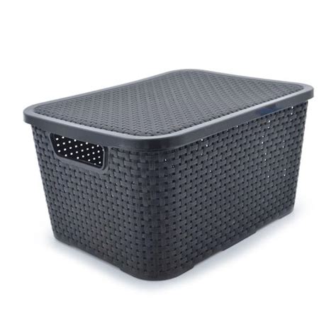 Caixa Organizadora Rattan C Tampa 15L ARQPLAST Caixa Organizadora