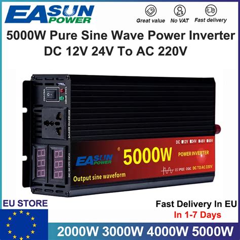 Onduleur Onde Sinuso Dale Pure De Voiture DC 12V 24V AC 220V 3000W