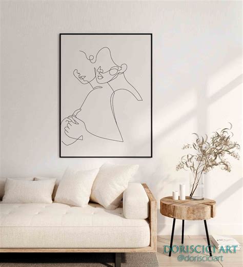 Abstract Lesbian Printable Line Art Lesbian Art Print One Line Drawing Naked Print Minimalist