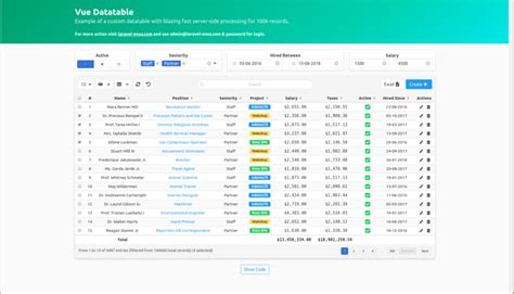 GitHub Laravel Enso Tables Bulma Themed VueJS Powered Datatable