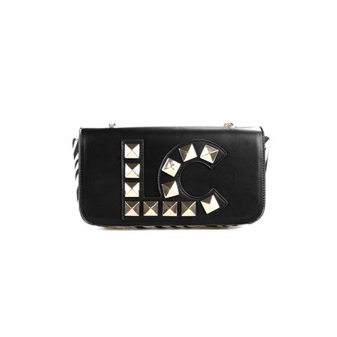 Bandolera Lola Casademunt Modelo Bolso Negro Detalle Lc Dorado