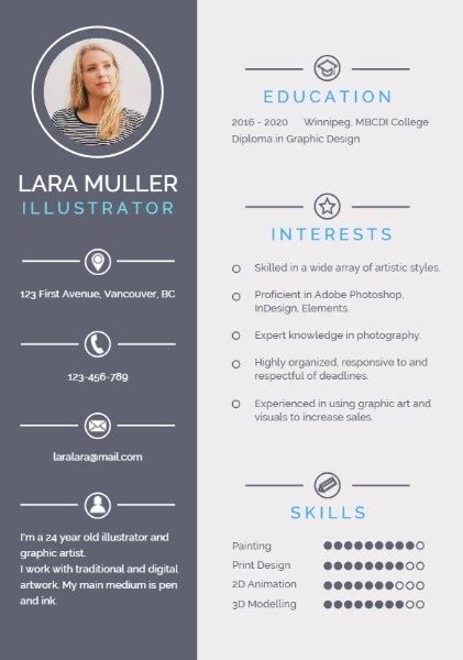 Adobe Illustrator Resume Template Limfabeach