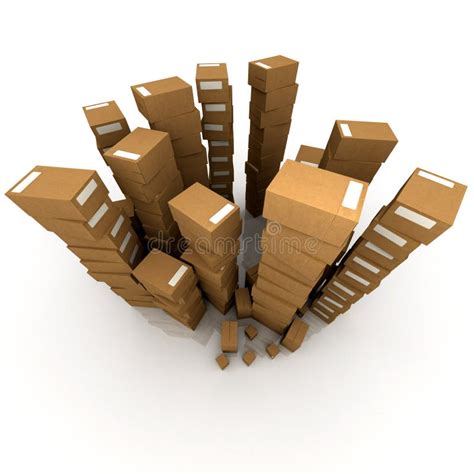 Piles Of Cardboard Boxes Stock Vector Illustration Of Fragile 8510077