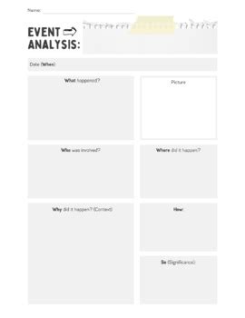 graphic organizer event analysis  teachhistorynj tpt