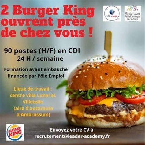 Recrutement Burger King Lunel Mission Locale Jeunes