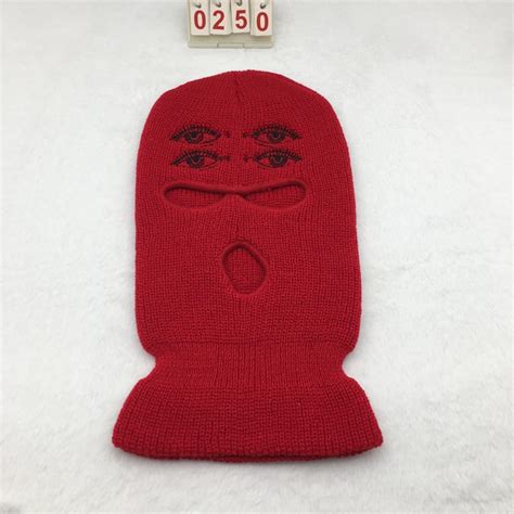 Punk Winter Cute Embroidery Balaclava Warm Hat Depop