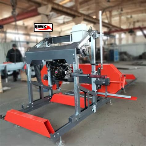 Portable Bandsaw Mill With Mobile Wheels Log Cutting Sawmill High