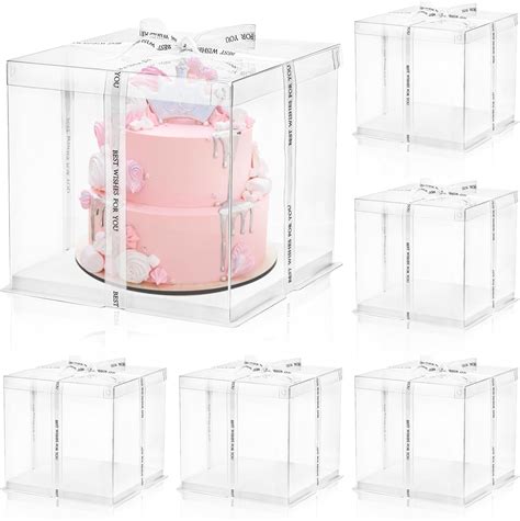 Amazon Sweet Degrees Kitchen Square Clear Cake Box Transparent