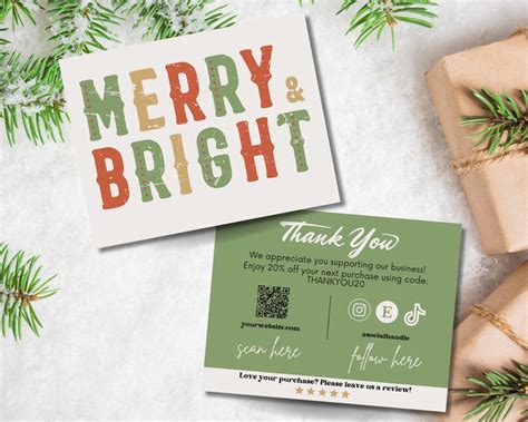 Christmas Business Thank You Card Canva Template Retro Christmas Thank