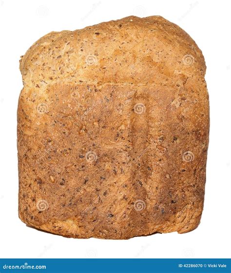 Crusty Loaf Wholegrain Bread Isolated Against White Background Stock