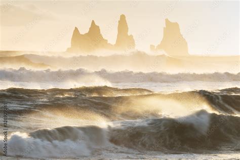 Reynisdrangar Rock Formations At Cape Dyrholaey Village Of Vik I