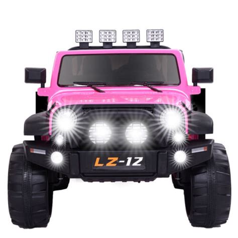 Electric Pink Jeep For Kids With Remote Control And Rechargeable Batte