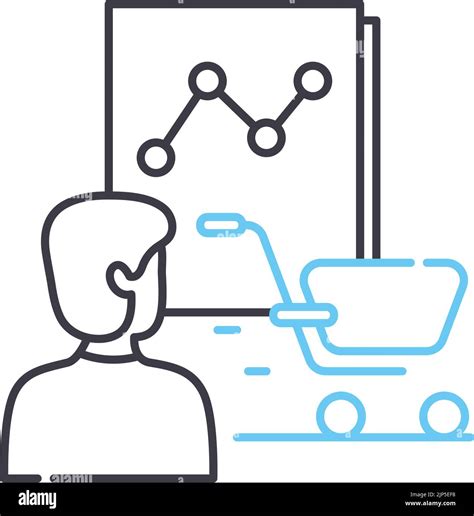 Consumer Behavior Analytics Line Icon Outline Symbol Vector