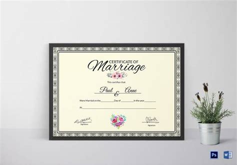 Free 16 Sample Marriage Certificates In Pdf Ms Word