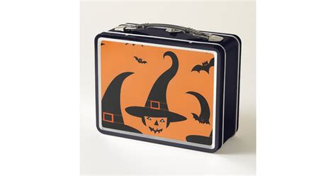 Halloween Black Metal Lunch Box Halloween Contain Metal Lunch Box Zazzle