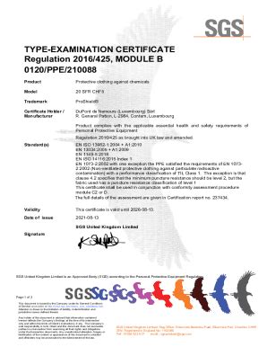 Fillable Online EU TYPE EXAMINATION CERTIFICATE Regulation Fax