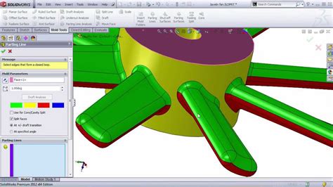 Complex Mold Split Using Solidworks Youtube