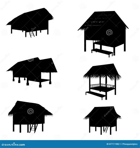 Silhouette La Hutte Illustration Stock Illustration Du Conception