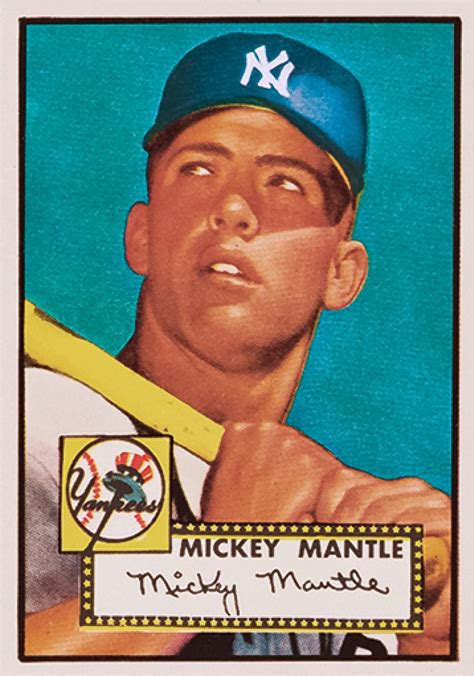 Custom Reprint Of The Topps Mickey Mantle Card Etsy