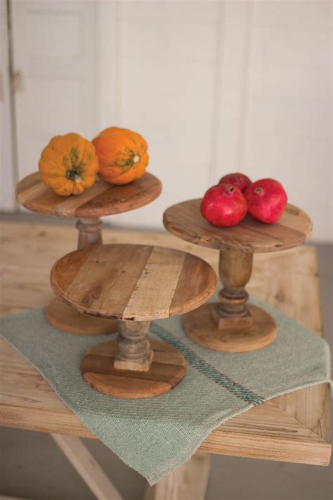 Set Of Three Recycled Wooden Display Stands Wooden Display Stand Scrap Wood Projects Wood