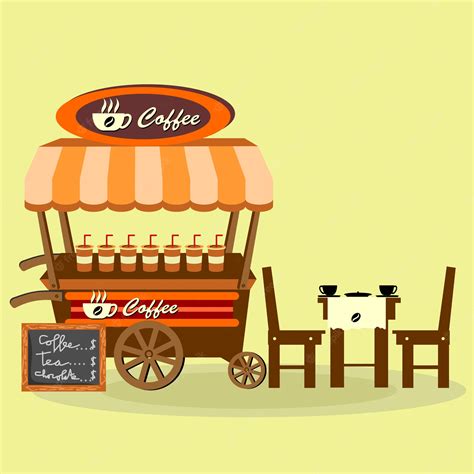 Premium Vector Coffee Cart