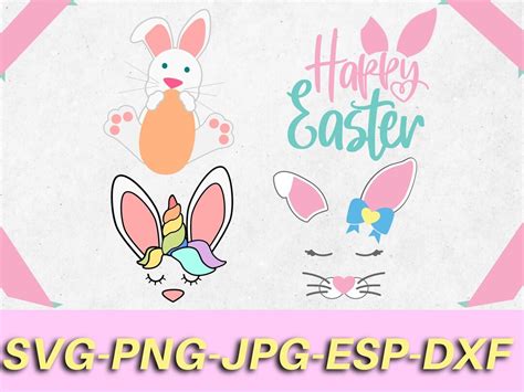 Cute Bunny Svg File Bunny Svg Bundle Happy Easter Svg Png Bunny Face