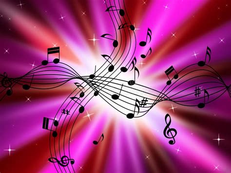 Pink Music Background Shows Musical Instruments And Brightness Stock