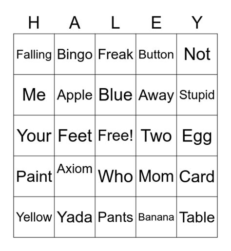 Weird Bingo Card