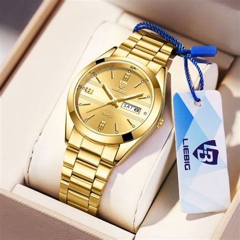 Liebig Women Quartz Watch Casual Fashion Gold Watch Luxury Stainless