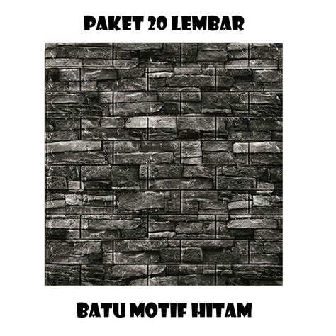 Paket 20 Lembar Wallpaper Brickfoam 3d Motif Batu Alam Corak Krem