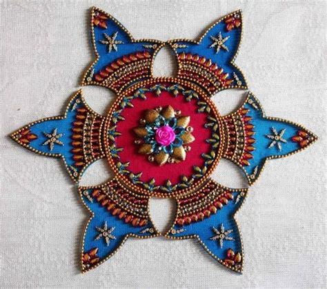 Blue And Pink And Gold Blue And Pink Chakra Kundan Rangoli At Rs 450