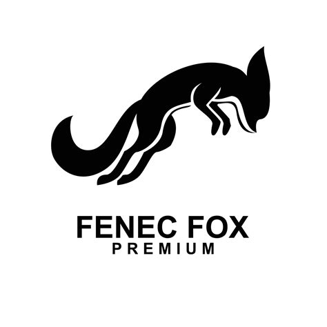 Fennec Fox Logo Icon Design Illustration Negative Black White 28125848