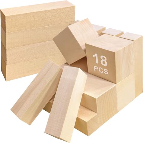 Stusgo Basswood Carving Kit 18 Pcs Basswood Carving Blocks Carving