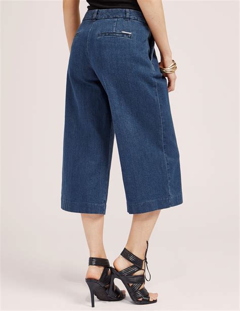 Michael Kors Womens Huston Denim Culottes Blue Lyst