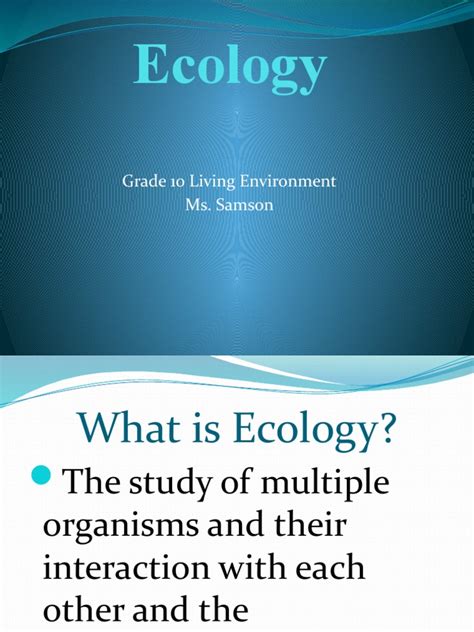 Ecology Ppt