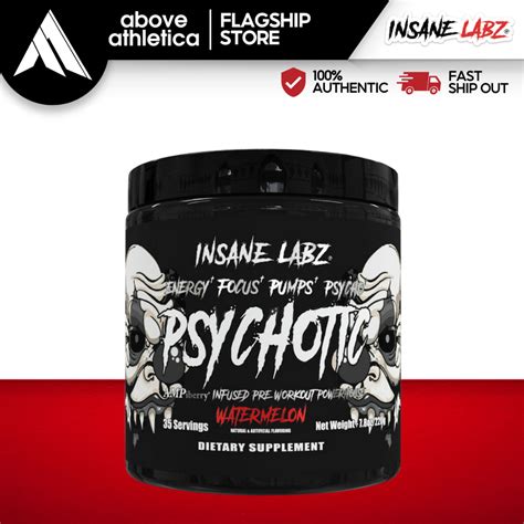 Insane Labz Psychotic Black Edition 35 Servings Stimulant Pre Workout