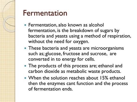 Ppt Fermentation And Alcohol Production Powerpoint Presentation Free