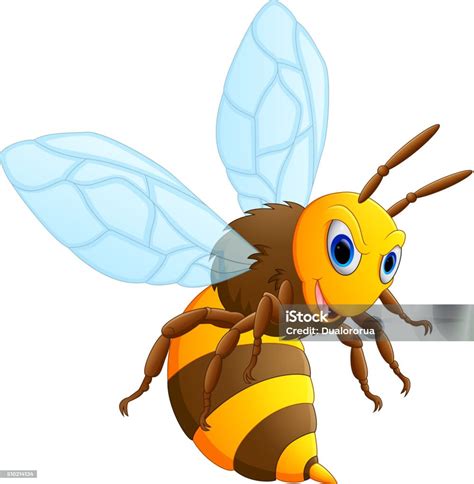 Happy Carton Bee Stock Illustration Download Image Now Animal