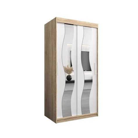 Armoire De Chambre Reese Sonoma Blanc Avec Portes Coulissantes