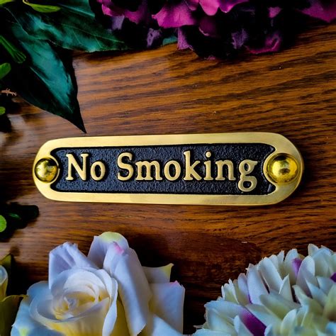 Brass No Smoking Door Sign - Non Smoking Sign - The Metal Foundry