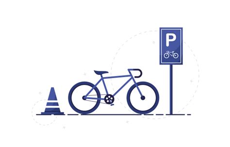 Bicycles Parking Stand Illustration Pack 6 Vehicle Illustrations