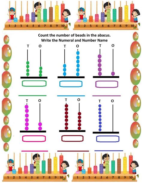 Abacus Worksheet for Grade 1