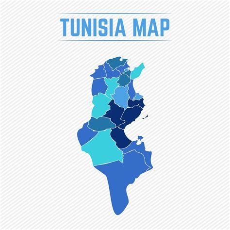 Tunisia Detailed Map With Regions Vector Art At Vecteezy