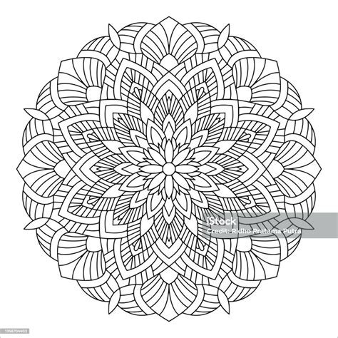 Ilustrasi Halaman Mewarnai Mandala Ilustrasi Stok Unduh Gambar