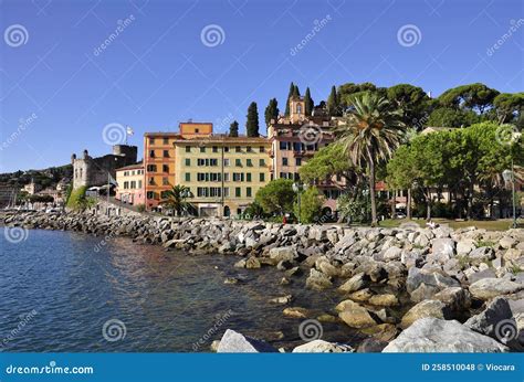 Panorama With Coastline Architecture Of Santa Margherita Ligure Resort