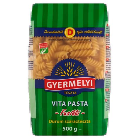 Gyermelyi Vita Pasta Fusilli Durum Sz Razt Szta G